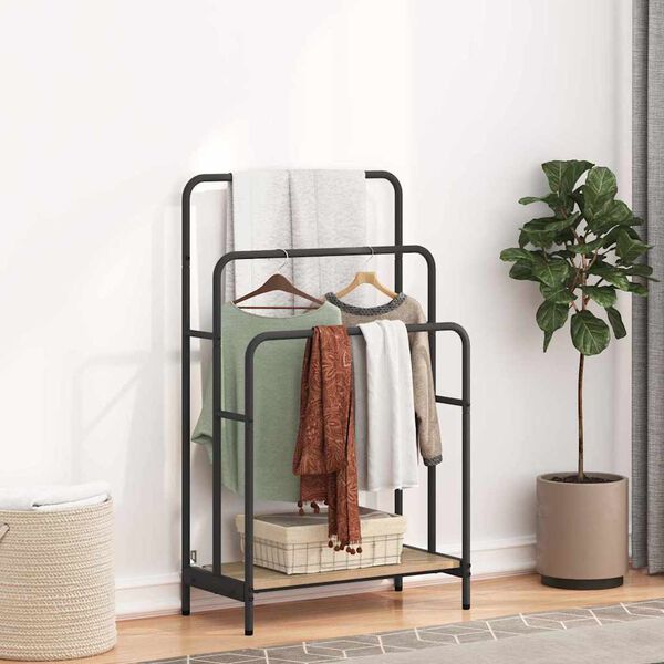 vidaXL Стойка за дрехи Сонома дъб 60 x 30 x 100,5 см Инженерно дърво