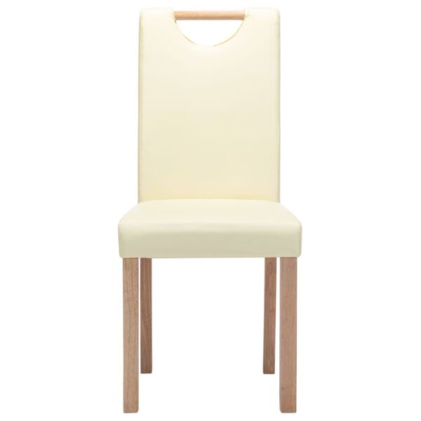 vidaXL Трапезни столове, 6 бр, кремави, изкуствена кожа