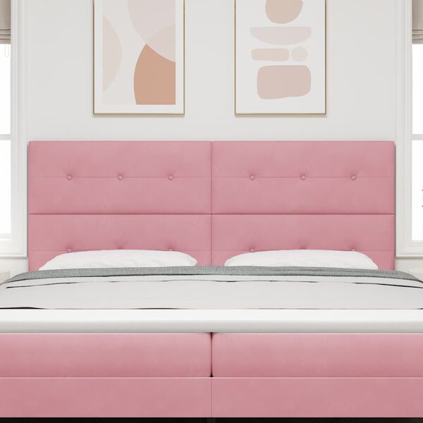 vidaXL LED глава С LED лентисти светлини Розово 200 cm Полиестер