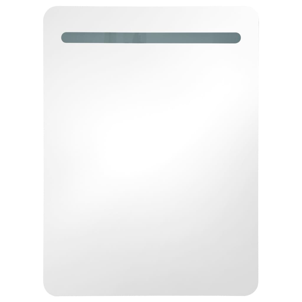 vidaXL LED шкаф с огледало за баня, 60x11x80 см