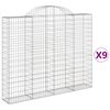 vidaXL Габионни кошници арка 9 бр 200x30x160/180 см поцинковано желязо
