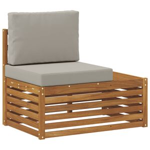 vidaXL Външен край на диван с възглавница Естествен 91 x 63 x 73 см