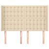 vidaXL Горна табла за легло с уши, кремава, 147x16x118/128 см, плат