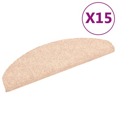 vidaXL Самозалепващи стелки за стъпала, 15 бр, 65x21x4 см, кафяви