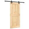 vidaXL Преплъзваща се врата Естествено и черно 90 x 210 cm