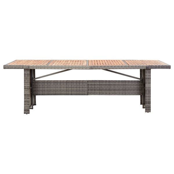 vidaXL Градински комплект с възглавници, 9 части, полиратан, сив