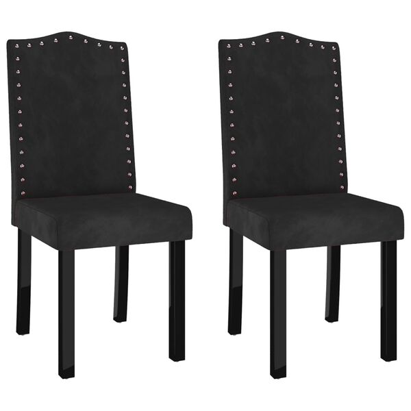 vidaXL Трапезни столове, 2 бр, черни, кадифе
