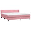 vidaXL Box Spring легло с матраци розово 200x210 cm кадифе
