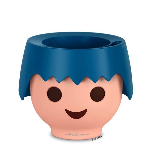 LECHUZA Детска саксия с очи индикатор OJO ALL-IN-ONE океанско синьо