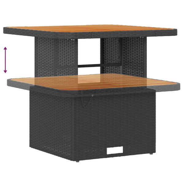 vidaXL Градински Софа Комплект с възглавница 13 pcs Черно полиратан