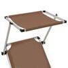 312461 vidaXL Folding Sun Loungers with Roof 2 pcs Aluminium&Textilene Brown