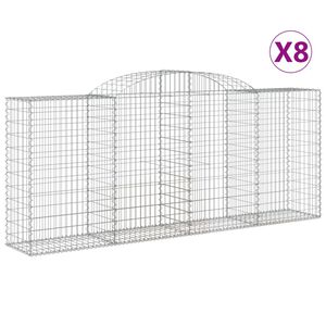 vidaXL Габионни кошници арка 8 бр 300x50x120/140см поцинковано желязо