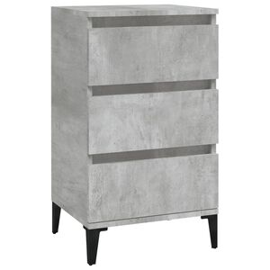 vidaXL Нощно шкафче, бетонно сиво, 40x35x70 см, инженерно дърво