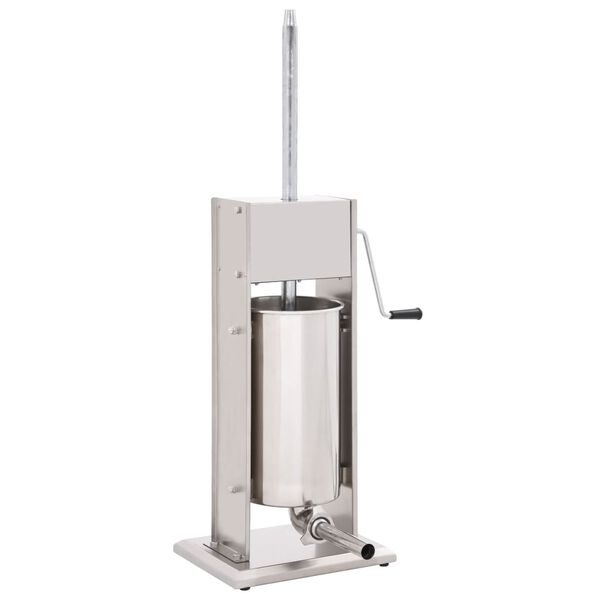 vidaXL Ръчна пълначка за наденици, сребриста, 15 л, неръждаема стомана