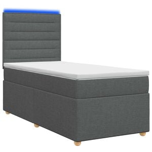 vidaXL Континентално легло с матрак Тъмносиво 80 x 200 cm Текстил