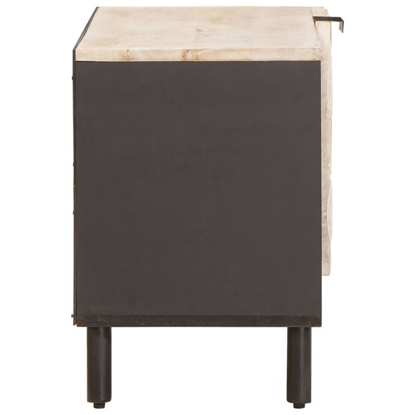 vidaXL ТВ шкаф със съхранение Финал на бяло измиване 80 x 33 x 46 см