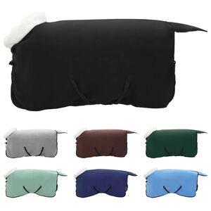 vidaXL Конско одеяло Черно 75 cm Полар флийс