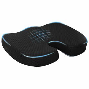 vidaXL Възглавница за сядане Черен 47 x 36,5 x 8 см Мемори пяна