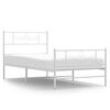 vidaXL Метална рамка за легло с горна и долна табла, бяла, 100x200 см