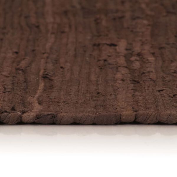 vidaXL Ръчно тъкан Chindi килим, 200x290 см, кафяв