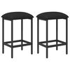 vidaXL Бар стол 2 pcs Черно 40 x 32 x 74 см Инженерна дървесина