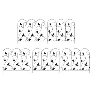 vidaXL Градска ограда Решетка Черно 307 x 54,5 x 0,3 см