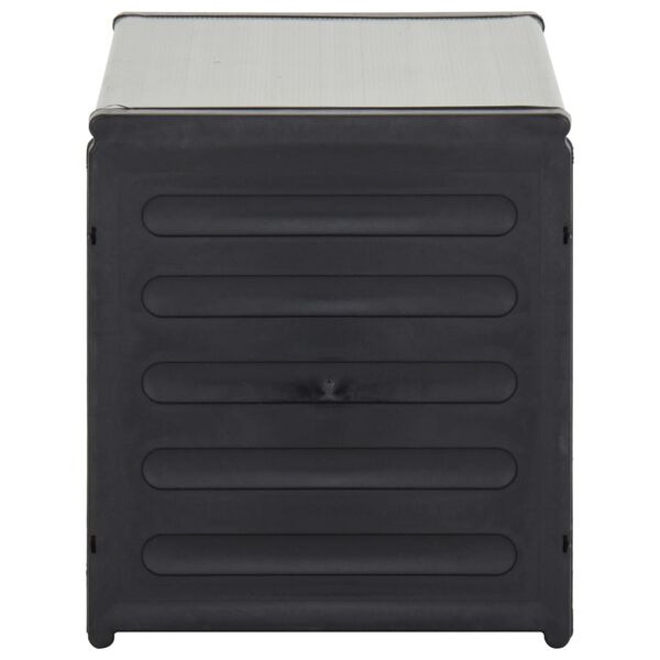 vidaXL Градински шкаф за отпадъци, сив, 85x34x40 см