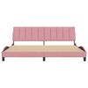 vidaXL Рамка за легло без матрак Hanko, розова, 200x200 см, кадифе