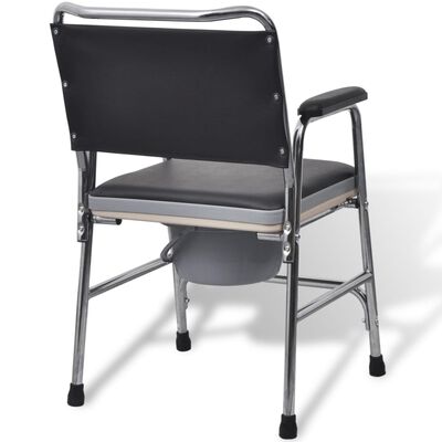 vidaXL Санитарен стол, стомана, черен