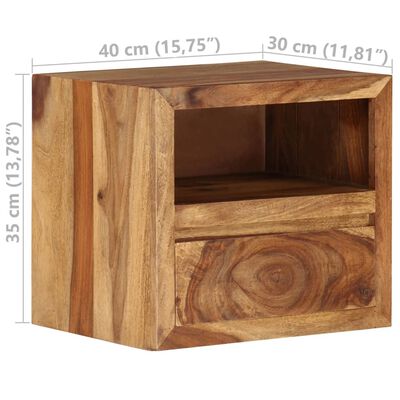 vidaXL Нощно шкафче, шишамово дърво масив, 40x30x35 см