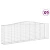 vidaXL Габионни кошници арка 9 бр 400x50x120/140 см поцинковано желязо