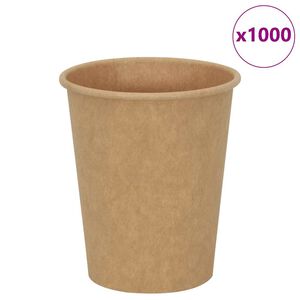 vidaXL Хартиени чаши за кафе 1000 бр. 8oz 200ml Кафяво