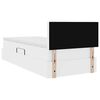 vidaXL Легло с място за съхранение и LED с LED Чисто бяло 90 x 190 cm