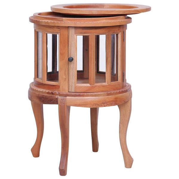 vidaXL Шкаф с витрина, естествен цвят, 50x50x76 см, махагон масив