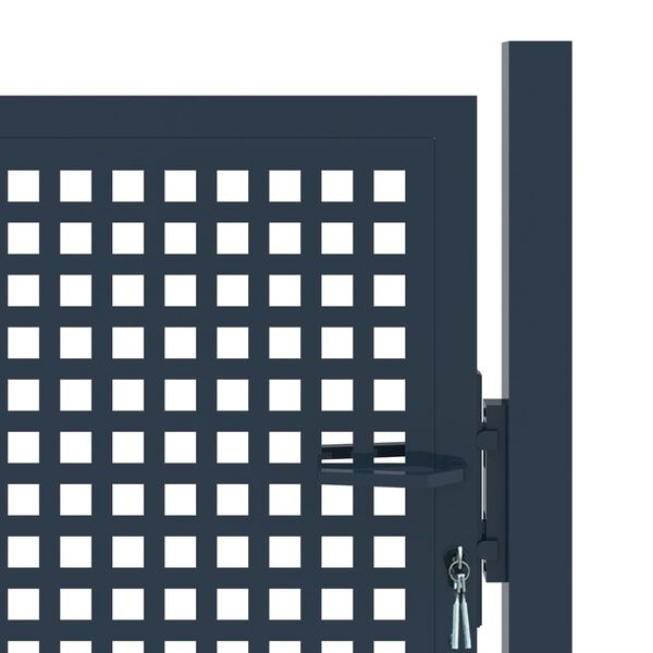 vidaXL Оградна порта, антрацит, 102x200 см, стомана