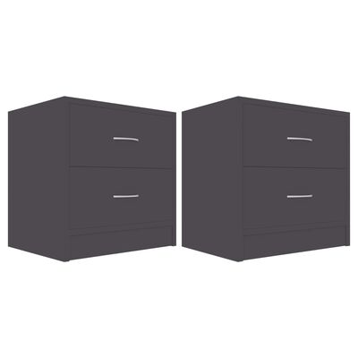 vidaXL Нощни шкафчета, 2 бр, сиви, 40x30x40 см, ПДЧ