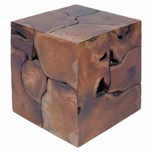 vidaXL Табуретка, кафява, 40x40x45 см, тиково дърво масив
