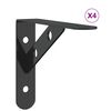 vidaXL Скоби за рафт 4 бр 15x2,5x11,5 см черен неръждаема стомана