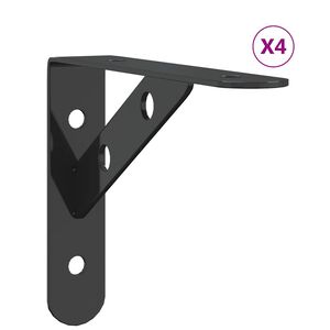 vidaXL Скоби за рафт 4 бр 15x2,5x11,5 см черен неръждаема стомана