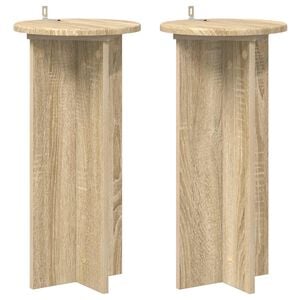 vidaXL Стойка за растения 2 pcs Дъб сонома 29,5 x 29,5 x 60 см