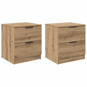 vidaXL Нощен шкаф 2 бр. Дъб 45 x 39 x 50 см Инженерна дървесина