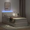 vidaXL Легло с място за съхранение и LED с LED Чисто бяло 100 x 200 cm
