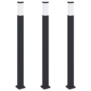 vidaXL Осветителни стълбове за стълбове, 3 бр., 110 см, черни, IP44