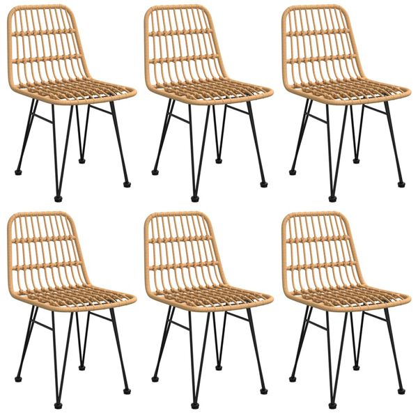 vidaXL Градински трапезен комплект от 7 части, полиратан