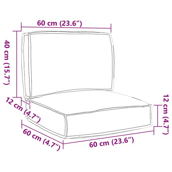 vidaXL Комплект възглавници за палет 2 pcs Антрацит Оксфордска тъкан