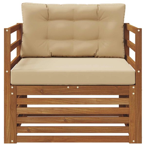 vidaXL Комплект дивани за открито Солидно акациево дърво и полиестер