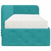 vidaXL Ъглова рамка за легло с матрак Тюркоаз 80 x 200 cm Кадифе