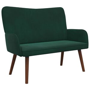 vidaXL Двуместна софа Тъмнозелено 115 x 61 x 87 см Кадифе