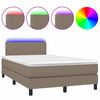 vidaXL Боксспринг легло с матрак и LED, таупе, 120x200 см, плат