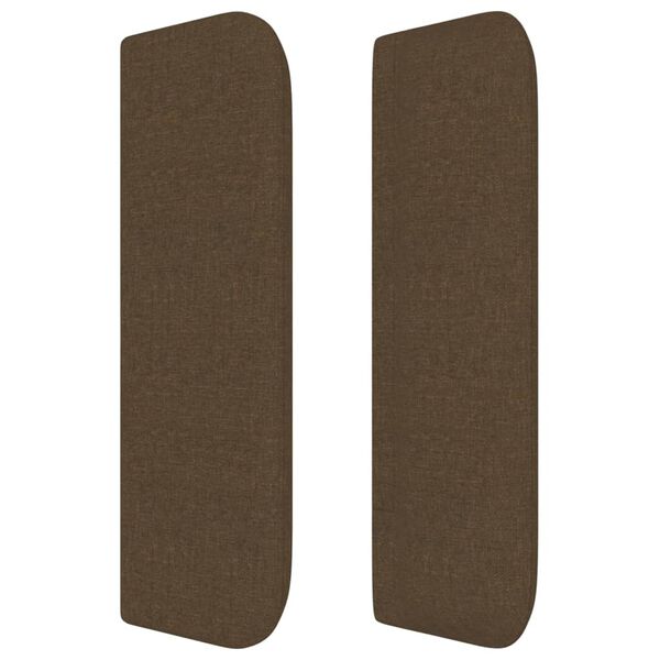 vidaXL Горна табла за легло, тъмнокафява, 147x16x78/88 см, плат